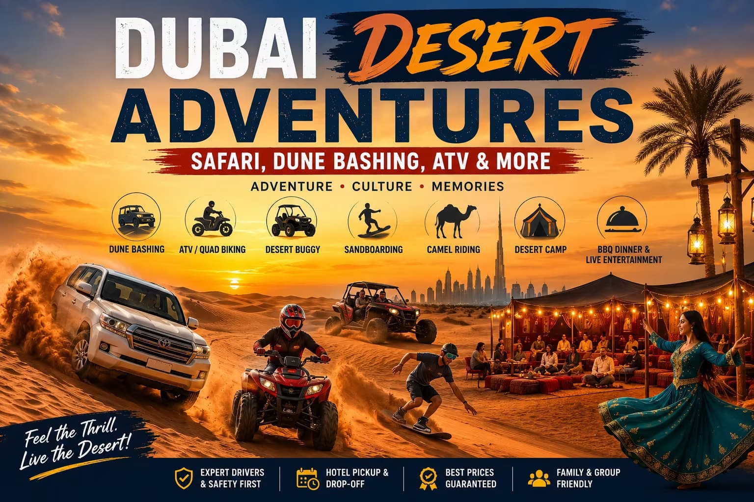 Dubai Desert Adventures: Safari, Dune Bashing, ATV & More
